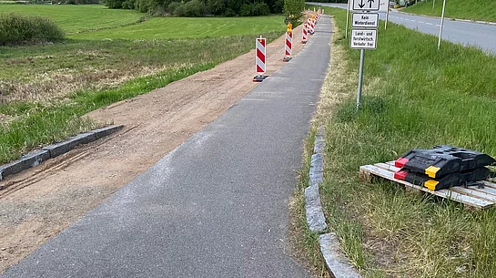 Radweg Regenstauf - Ramspau Radweg mit Baustelle