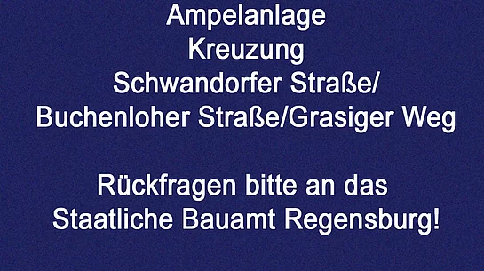 Defekt der Ampelanlage an Staatliches Bauamt gemeldet. Defekt der Ampelanlage an Staatliches Bauamt gemeldet.